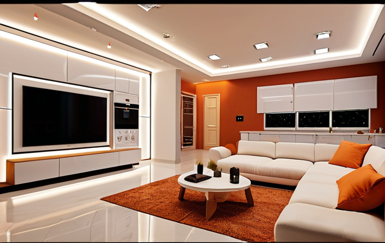 **Prompt:** Futuristic Turkish home interior, AI-controlled smart appliances, personalized lighting, energy efficiency, comfortable living space, warm color palette.